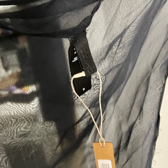 SKIMS Sheer Romance Halter Slip Dress in Black Size Medium - Picture 9 of 11